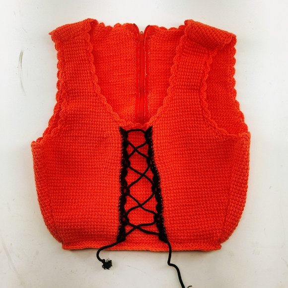 Hand-Knit Vintage Corset Top - Picture 1 of 4